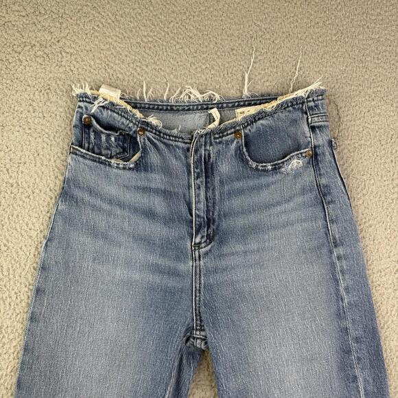 Rag & Bone Peyton Mid-Rise Bootcut Frayed Hem & Waist Blue Jeans Women's 24x30 - Picture 14 of 14